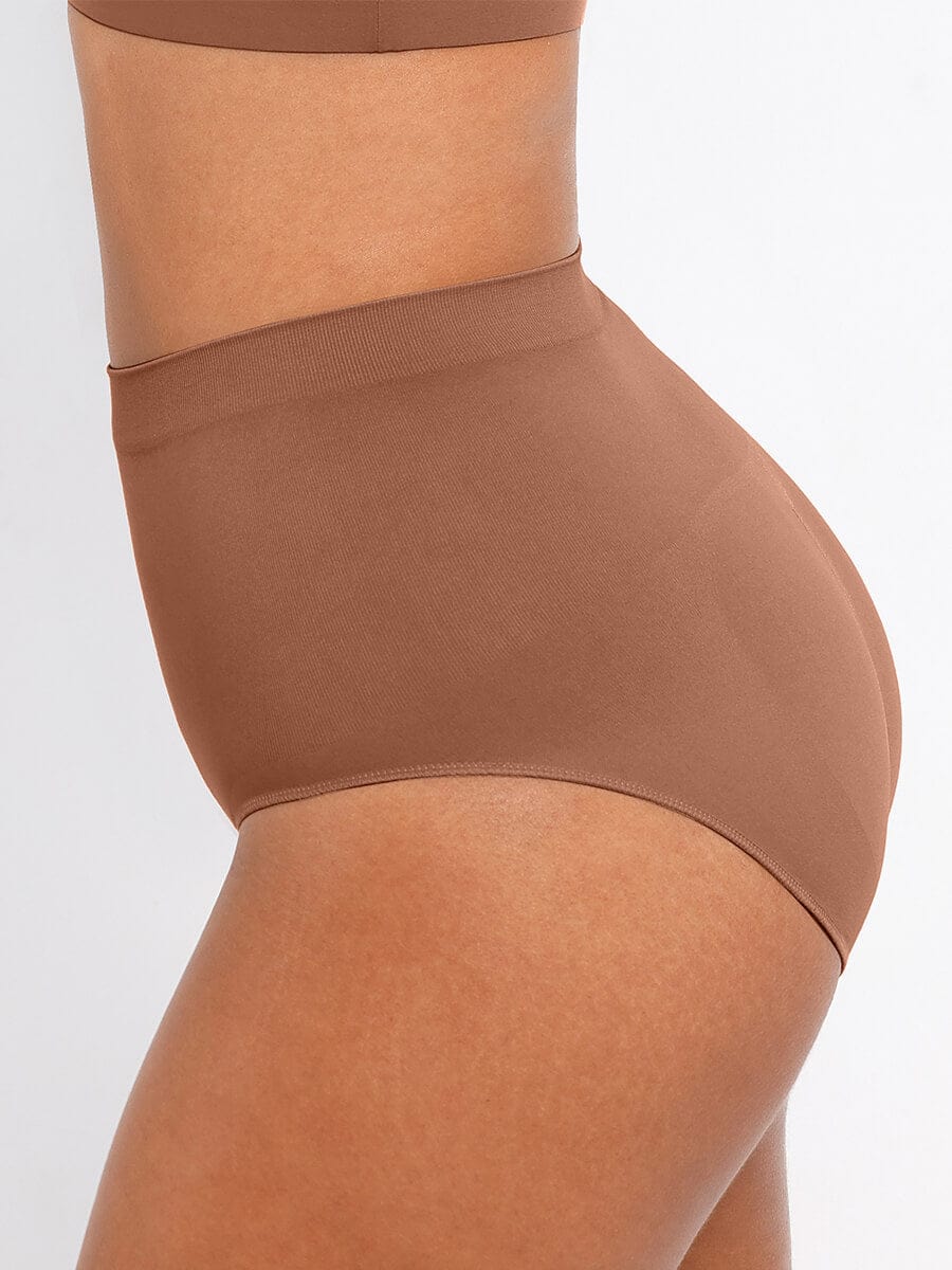 Seamless Mid Waist Tummy Control Brief with Antibacterial Fabric - FirmaHold