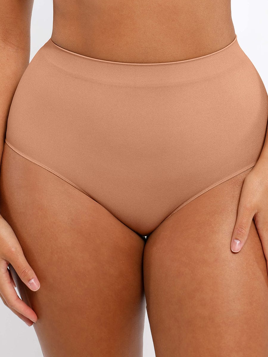 Seamless Mid Waist Tummy Control Brief with Antibacterial Fabric - FirmaHold