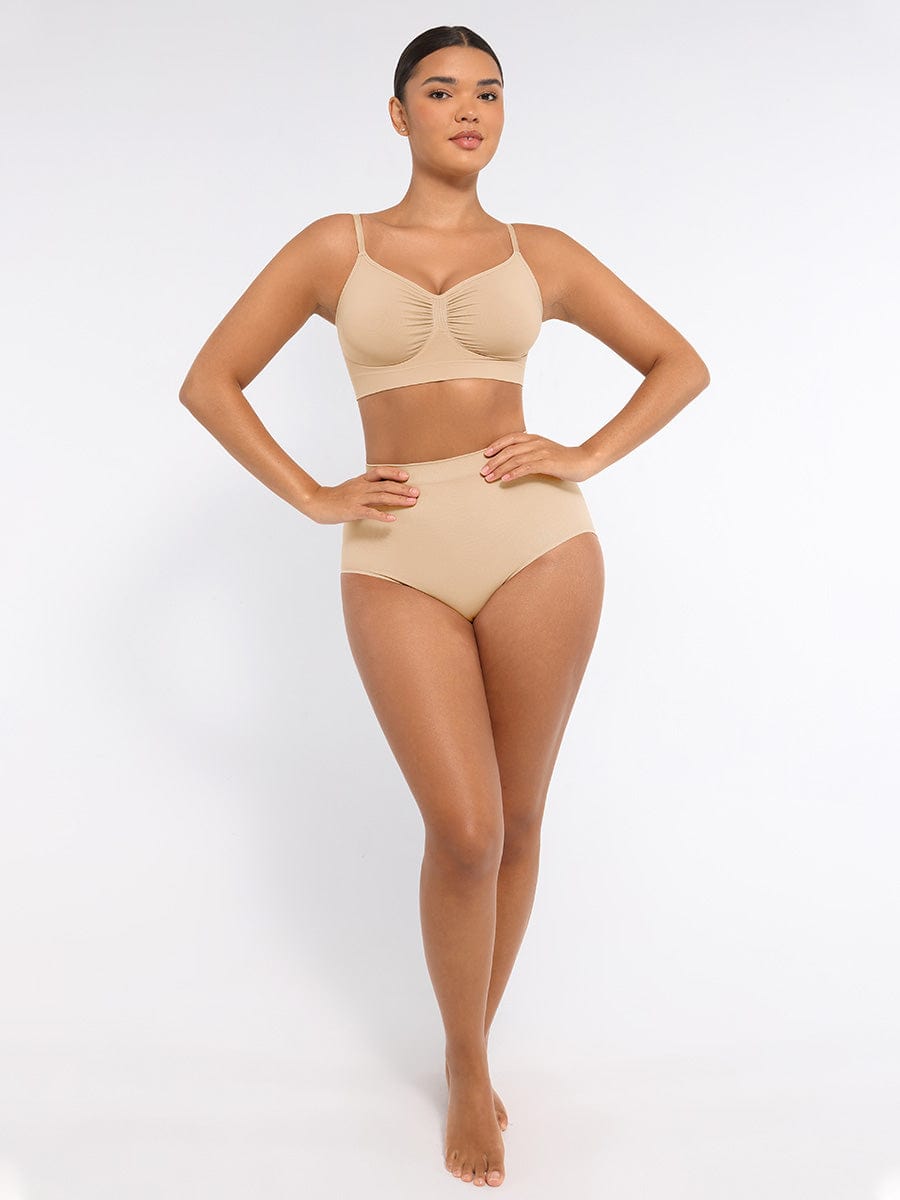 Seamless Mid Waist Tummy Control Brief with Antibacterial Fabric - FirmaHold
