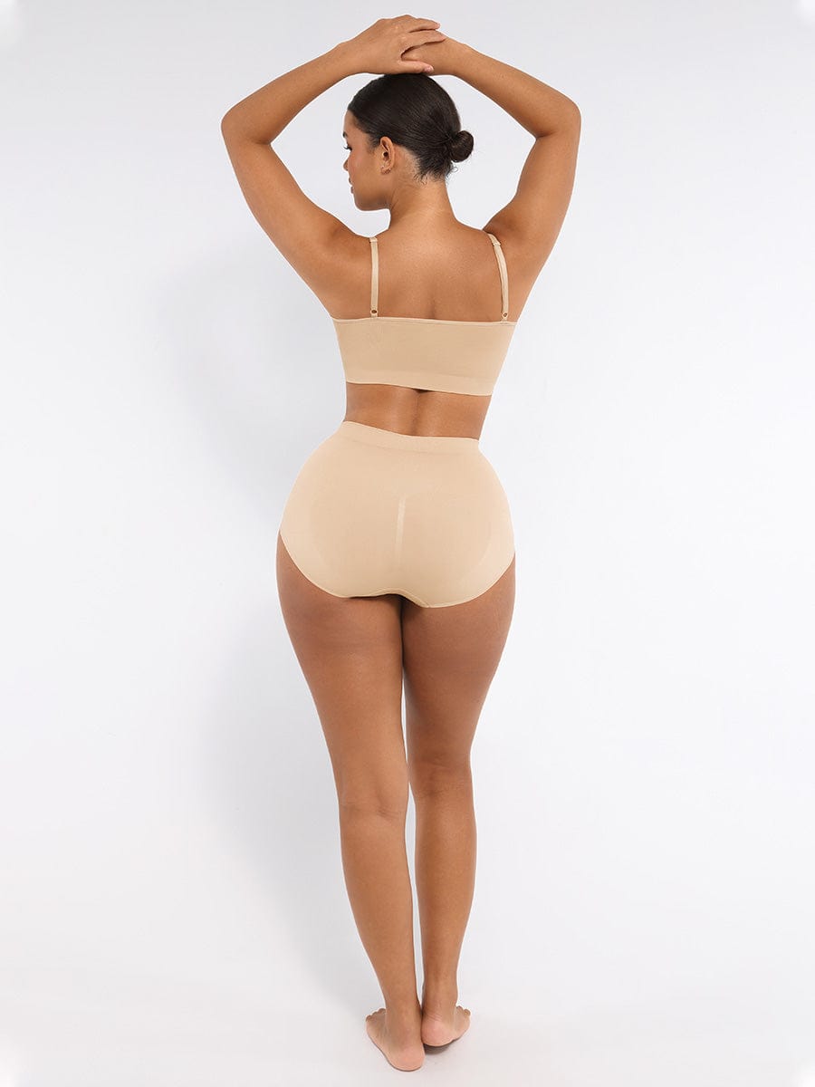 Seamless Mid Waist Tummy Control Brief with Antibacterial Fabric - FirmaHold