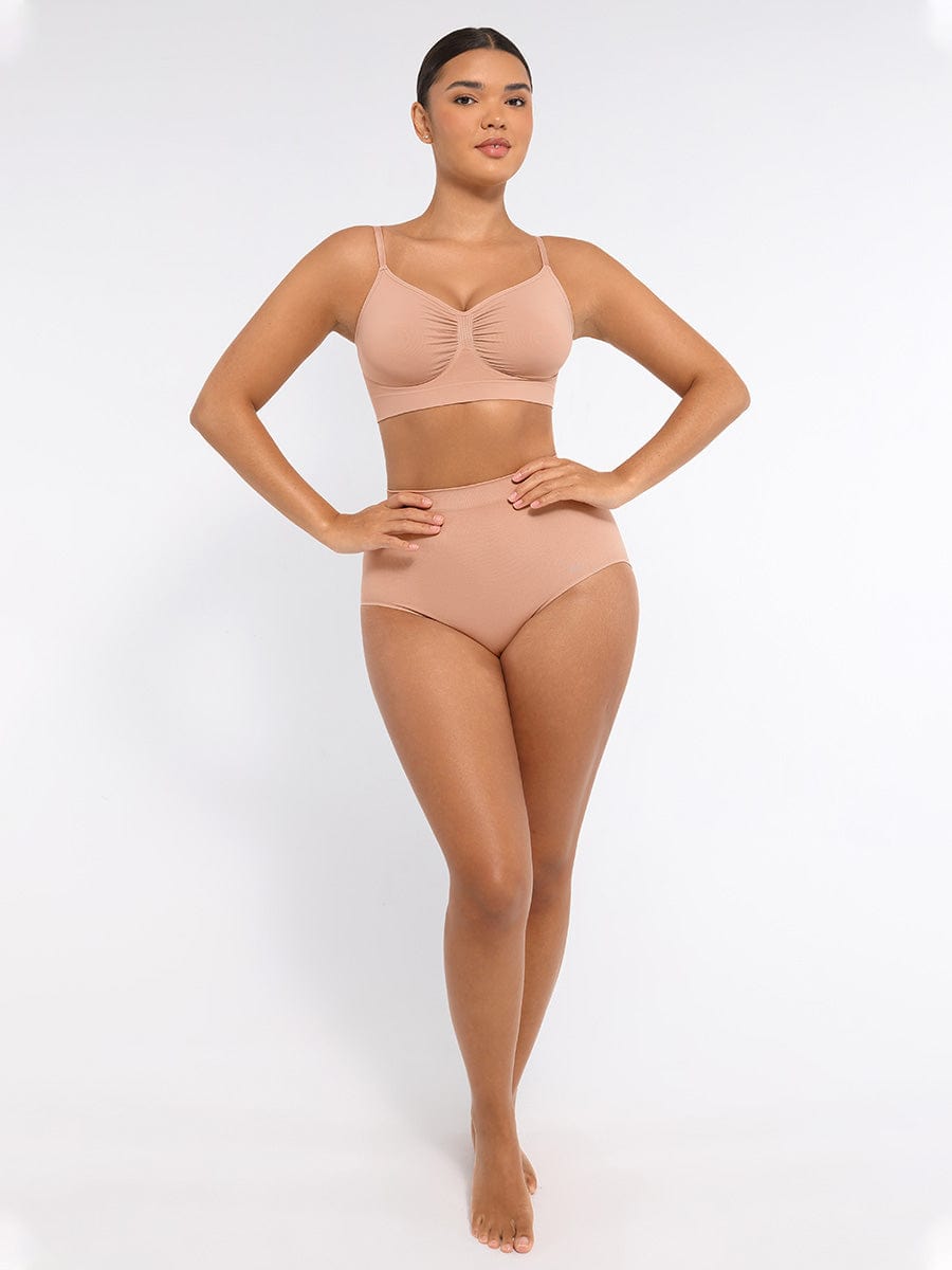 Seamless Mid Waist Tummy Control Brief with Antibacterial Fabric - FirmaHold