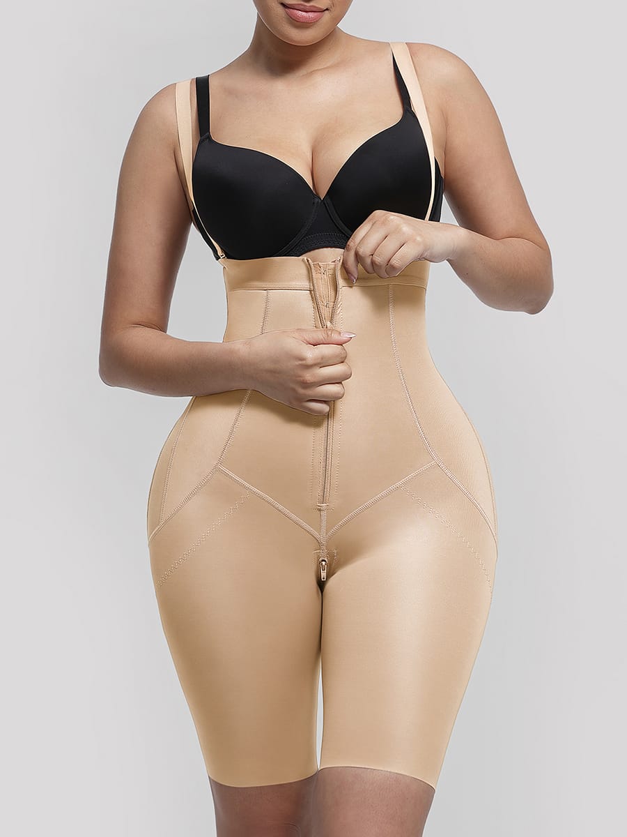 Body Shaper with Removable Shoulder Straps and Clips for Post-Operative Wear - FirmaActive