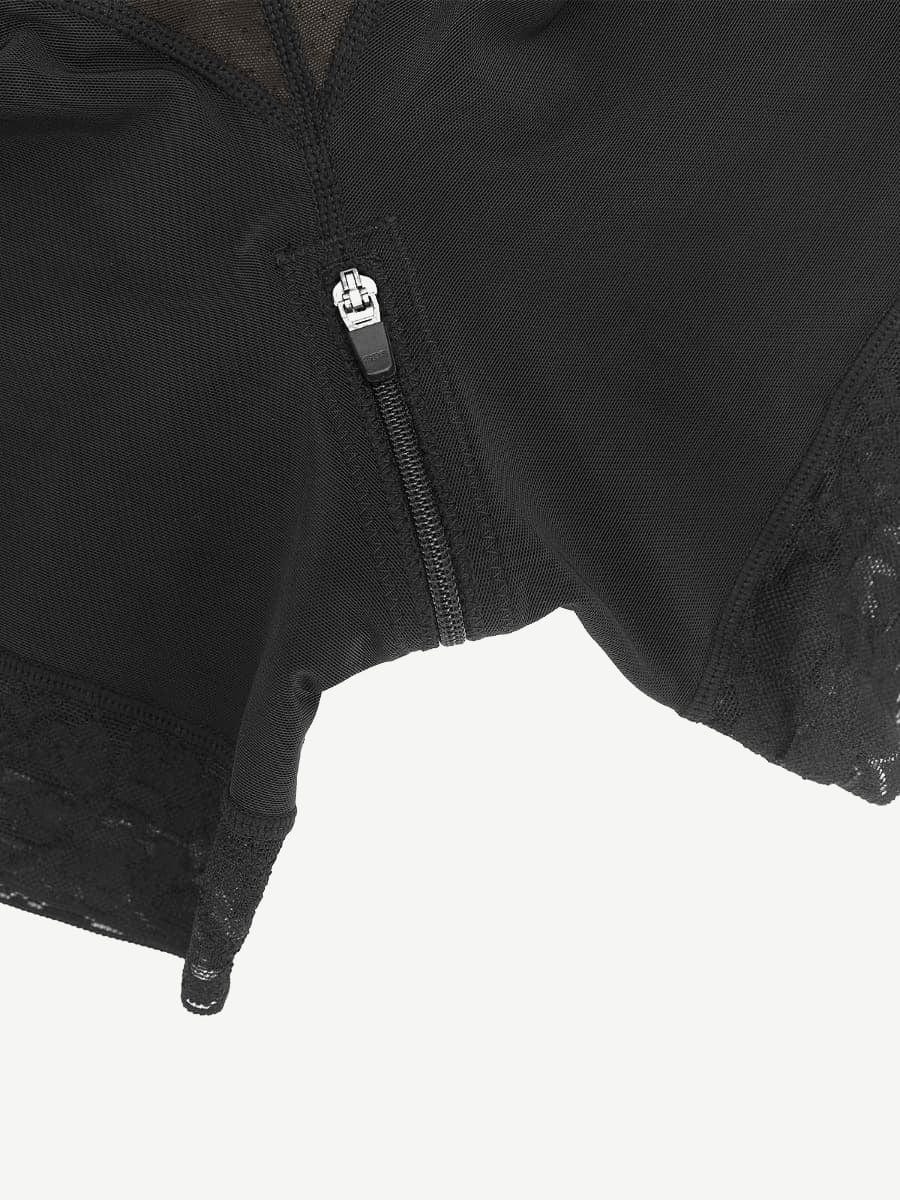 Latex-Lined Full Body Shaper with Lace Trim and Butt Lift - FirmaControl