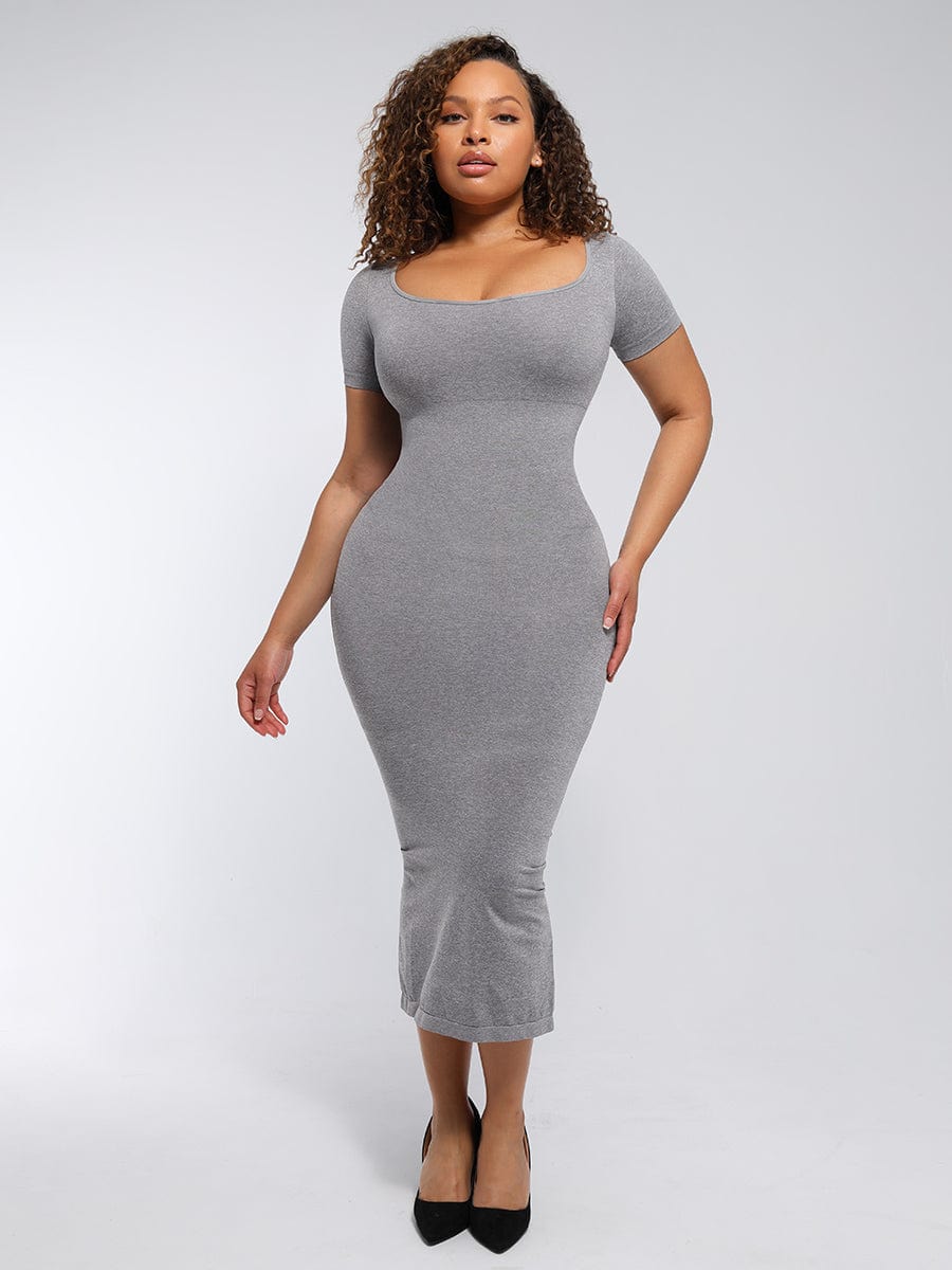 Plunge Low-Back Mid-Thigh Body Shaper with Removable Butt and Hips Pads - FirmaActive