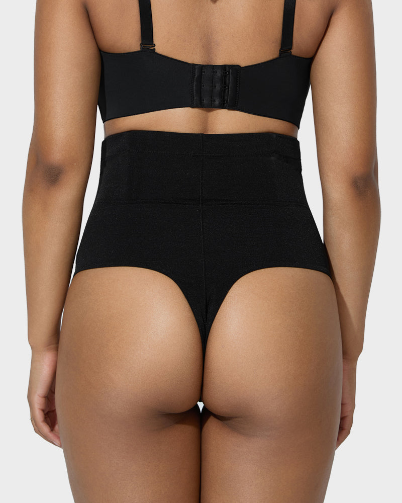 High-Waist Criss-Cross Mesh Shaping Thong - FirmaSmooth