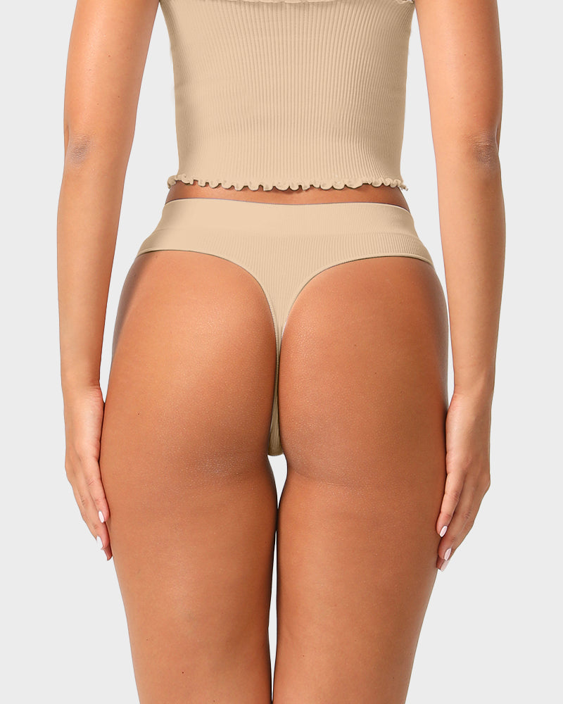 Seamless Low-Rise Thong Underwear 3-Pack - FirmaSmooth