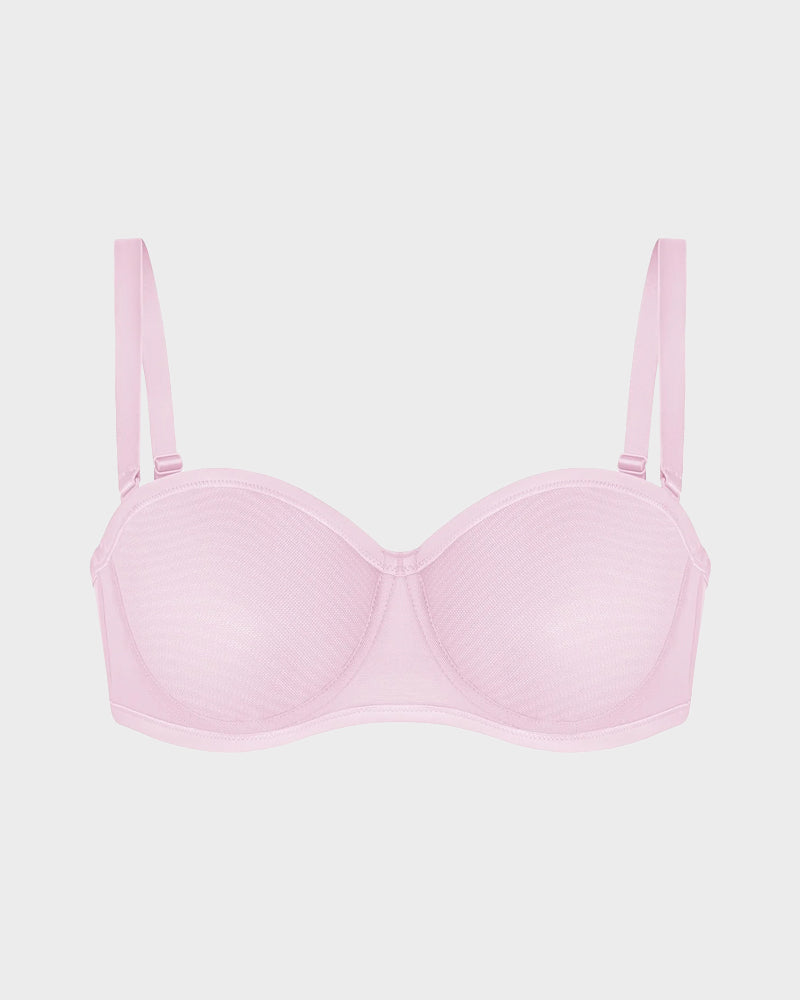 Strapless Mesh Underwire Balconette Bra - FirmaBreeze