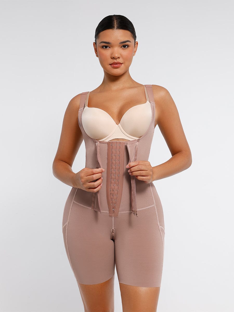 Post Surgery U-Shaped Bust Support Waist and Abdomen Shapewear with Steel Bones FirmaHold