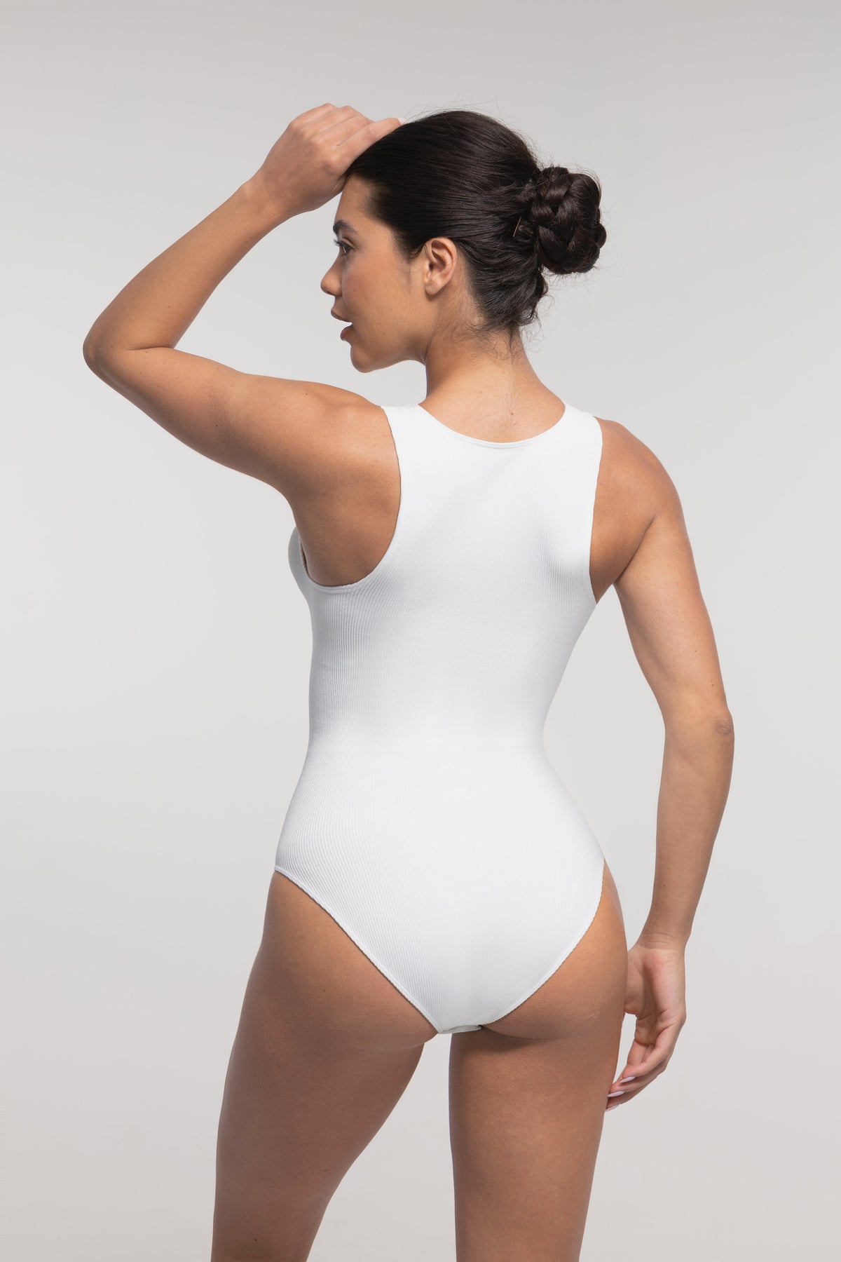 Seamless Ribbed Zip Front Sleeveless Shaping Bodysuit - FirmaActive