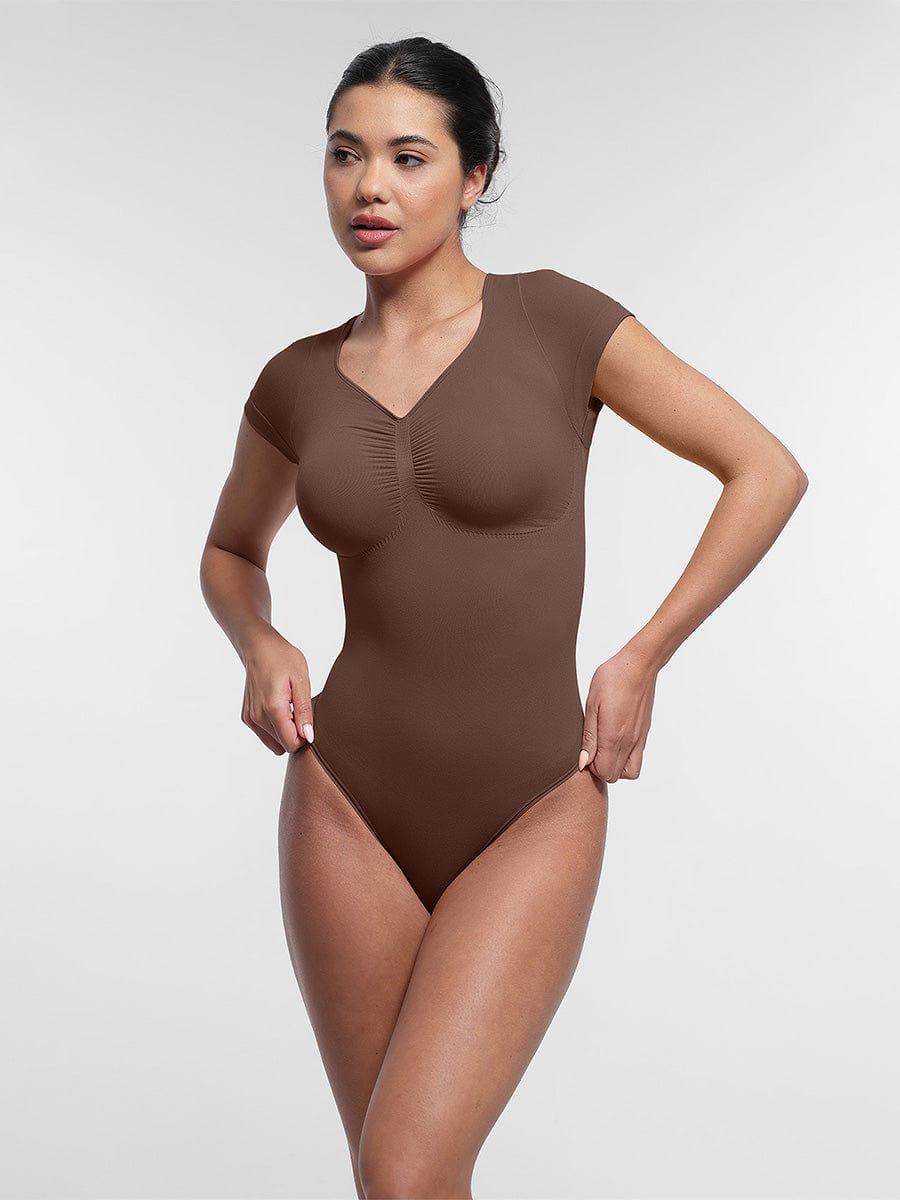 Seamless Bust Support Waist & Abdomen Shaping Thong Bodysuit - FirmaSculpt