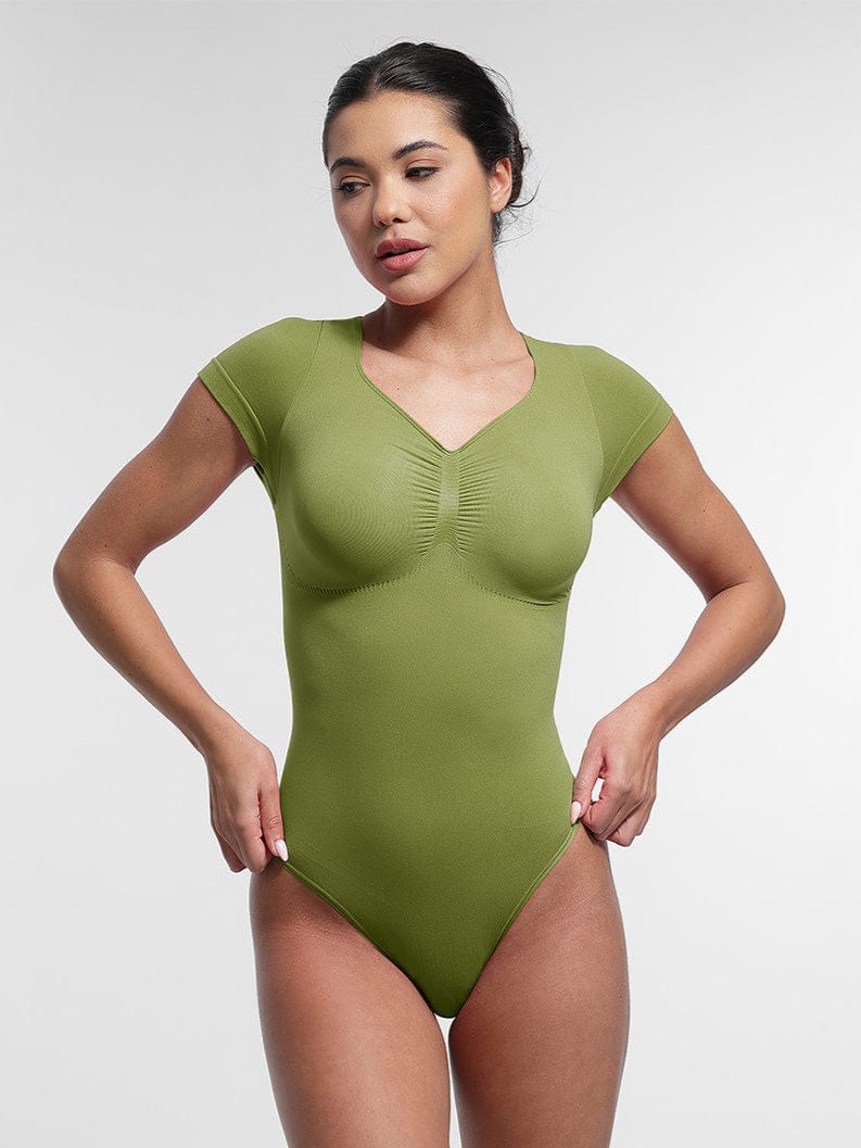 Seamless Bust Support Waist & Abdomen Shaping Thong Bodysuit - FirmaSculpt