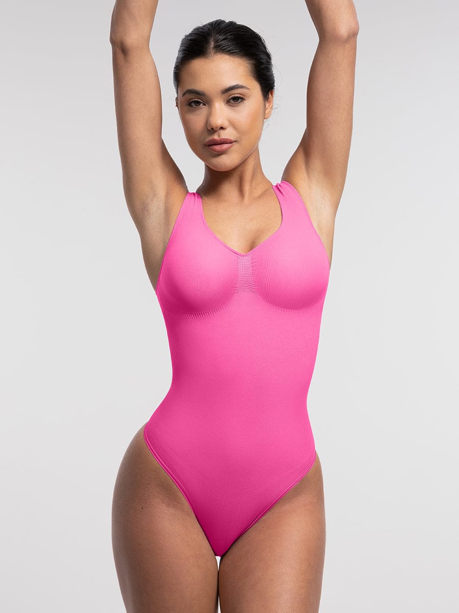 Seamless Bust Support Waist and Abdomen Control Thong Bodysuit - FirmaSculpt