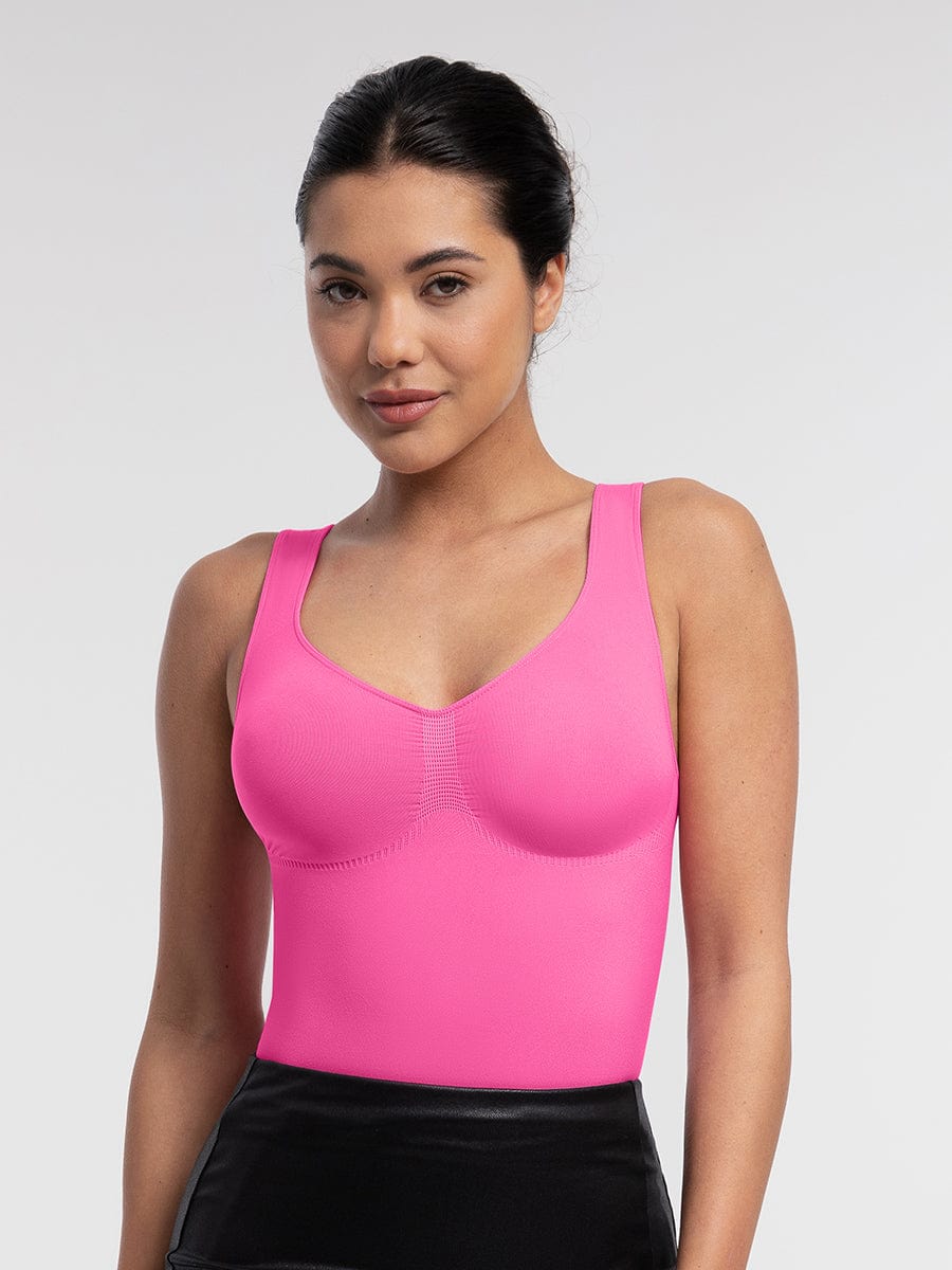 Seamless Bust Support Waist and Abdomen Control Thong Bodysuit - FirmaSculpt
