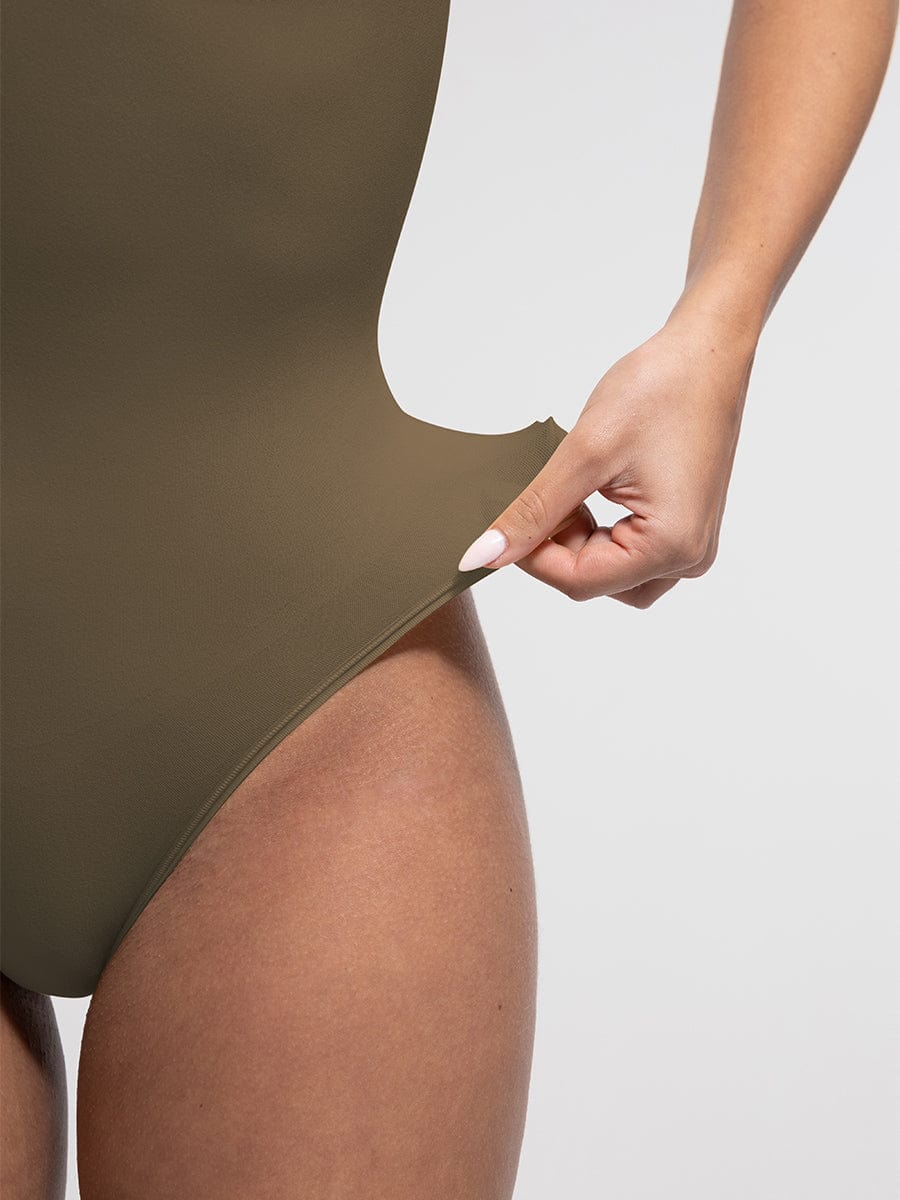 Seamless Bust Support Waist and Abdomen Control Thong Bodysuit - FirmaSculpt