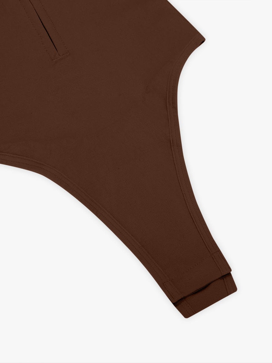 Seamless Plunge Chest Support Bodysuit with Clips Inside - FirmaSculpt