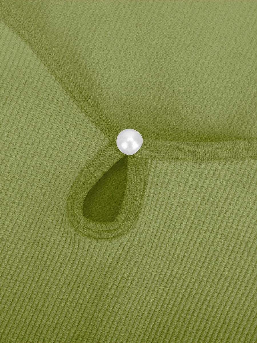 Seamless Ribbed Tummy Control Thong Bodysuit Scoop Neck - FirmaActive