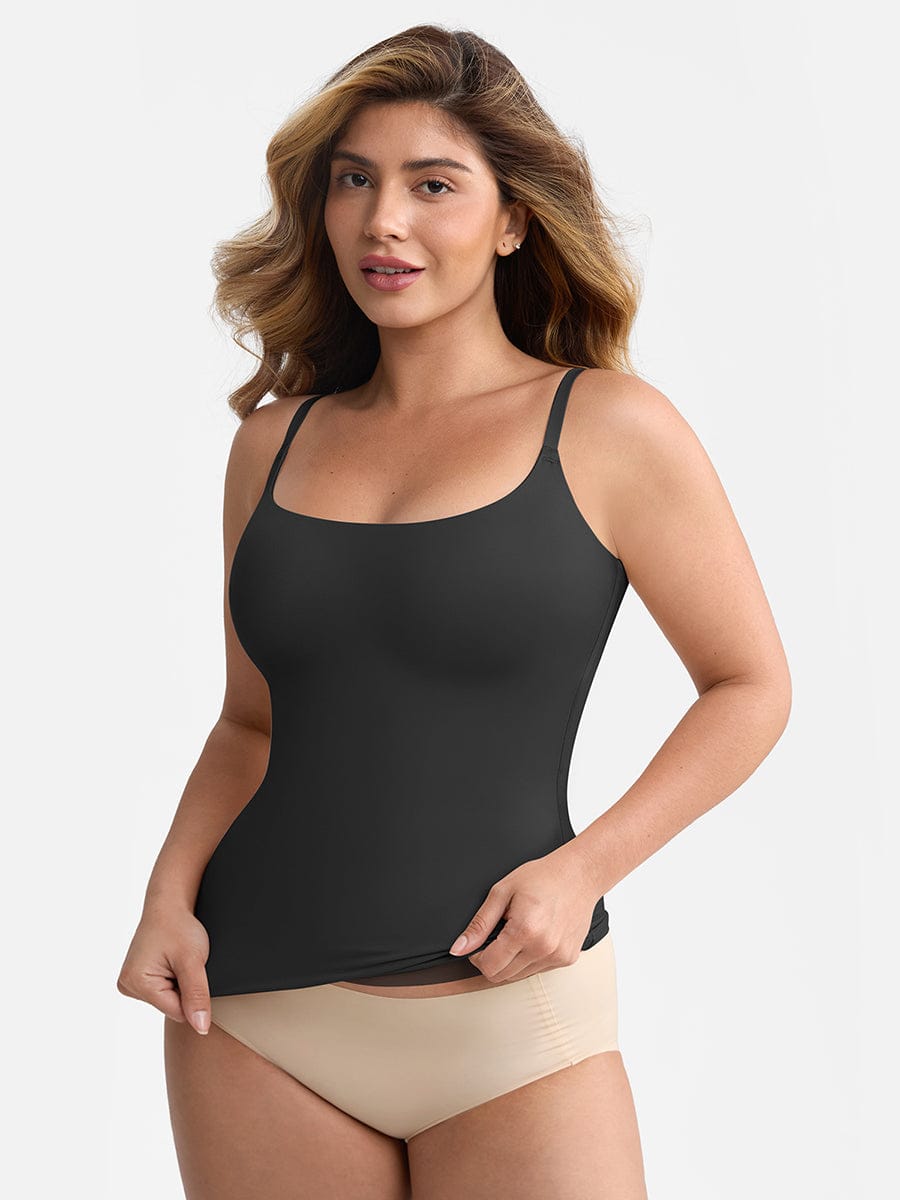 Scoop Neck Light Shaping Top with Anti-Sheer Bust Lining - FirmaSoft