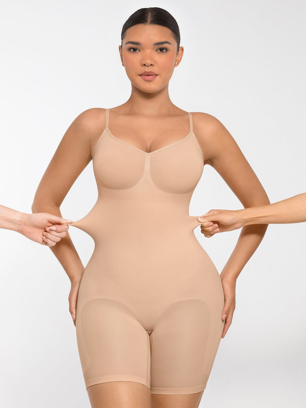 Mid-Thigh Full Body Seamless Shaper with Adjustable Straps - FirmaActive