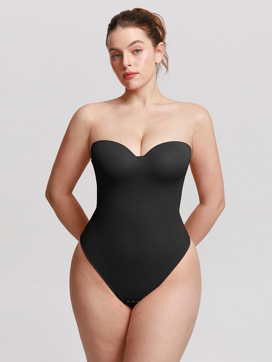 One Piece Underwire Strapless Waist And Abdomen Shaping Thong Bodysuit - FirmaHold