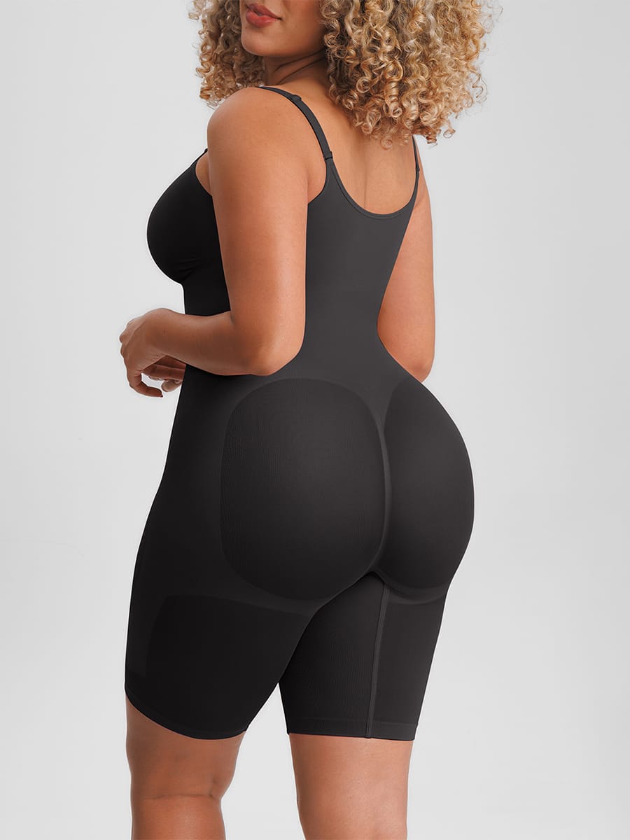 Invisible Zip Seamless Shapewear Bodysuit with Tummy Control & Butt Lifting Adjustable Straps - FirmaSculpt