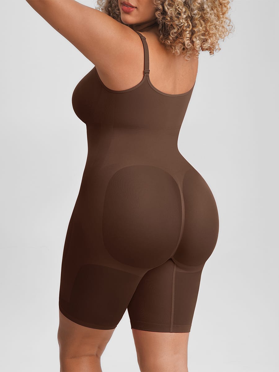 Invisible Zip Seamless Shapewear Bodysuit with Tummy Control & Butt Lifting Adjustable Straps - FirmaSculpt