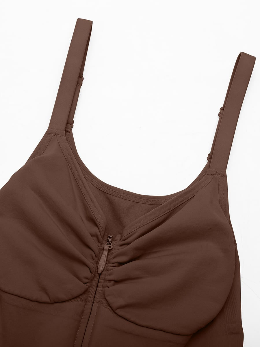 Invisible Zip Seamless Shapewear Bodysuit with Tummy Control & Butt Lifting Adjustable Straps - FirmaSculpt
