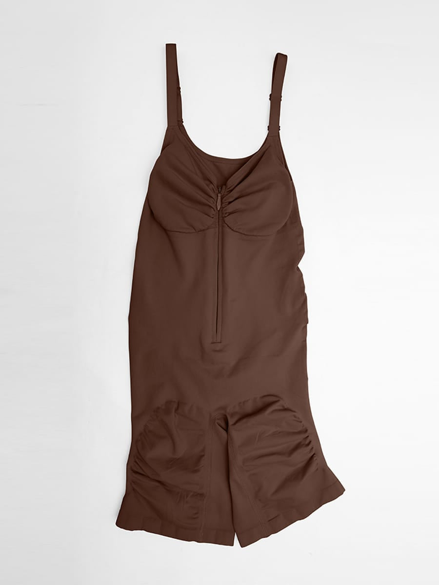 Invisible Zip Seamless Shapewear Bodysuit with Tummy Control & Butt Lifting Adjustable Straps - FirmaSculpt