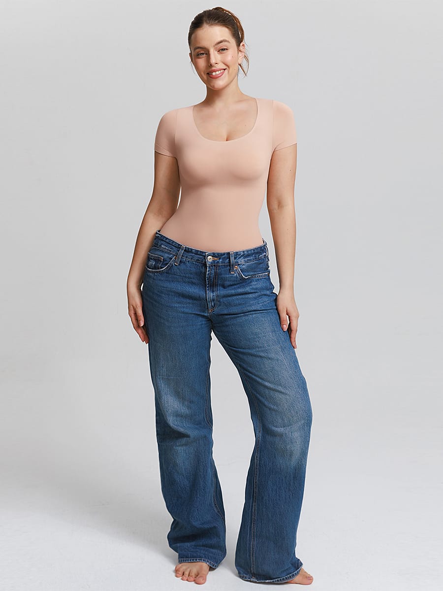 Seamless Scoop Neck Bodysuit with Buttery Soft Tummy Control - FirmaSmooth