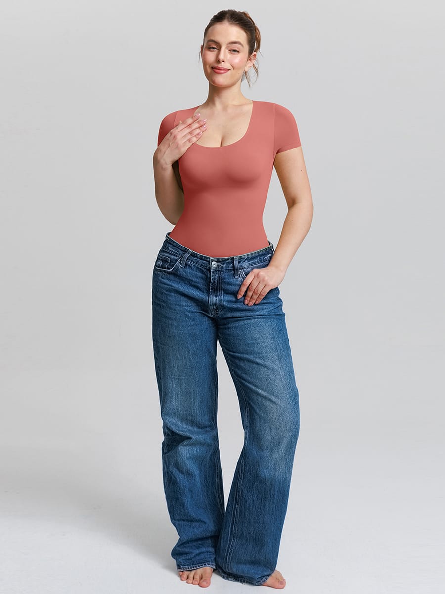 Seamless Scoop Neck Bodysuit with Buttery Soft Tummy Control - FirmaSmooth