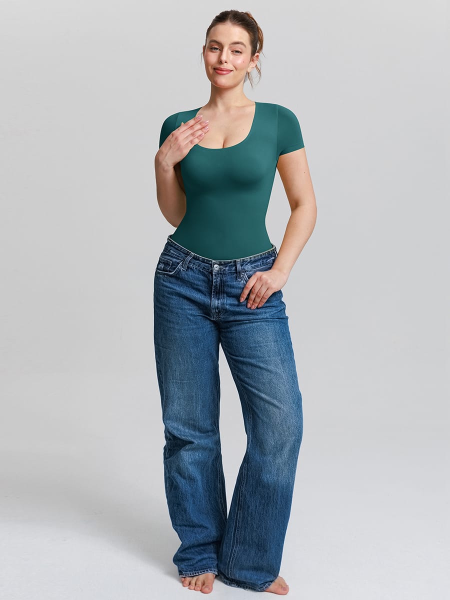 Seamless Scoop Neck Bodysuit with Buttery Soft Tummy Control - FirmaSmooth
