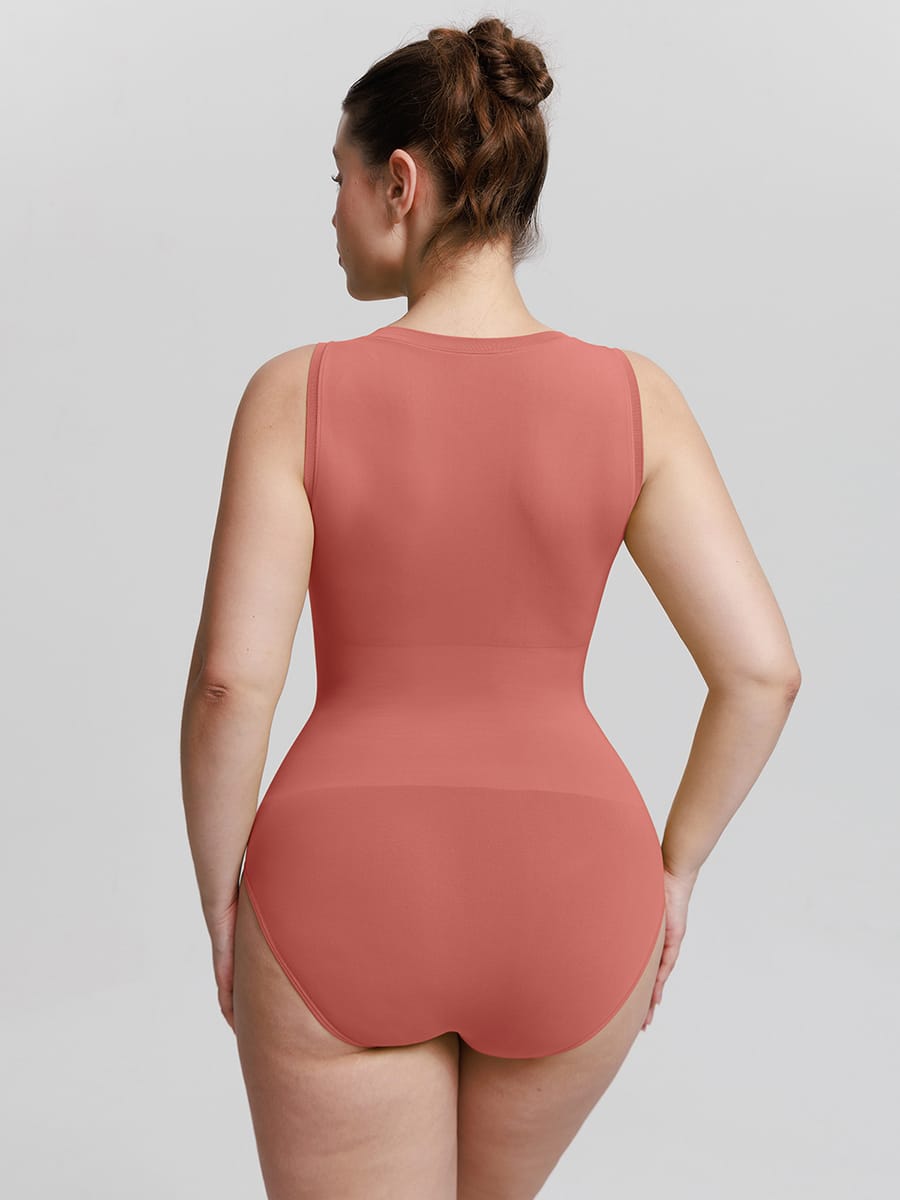 Seamless Buttery Soft Tummy Control Bodysuit Crew Neck - FirmaSoft
