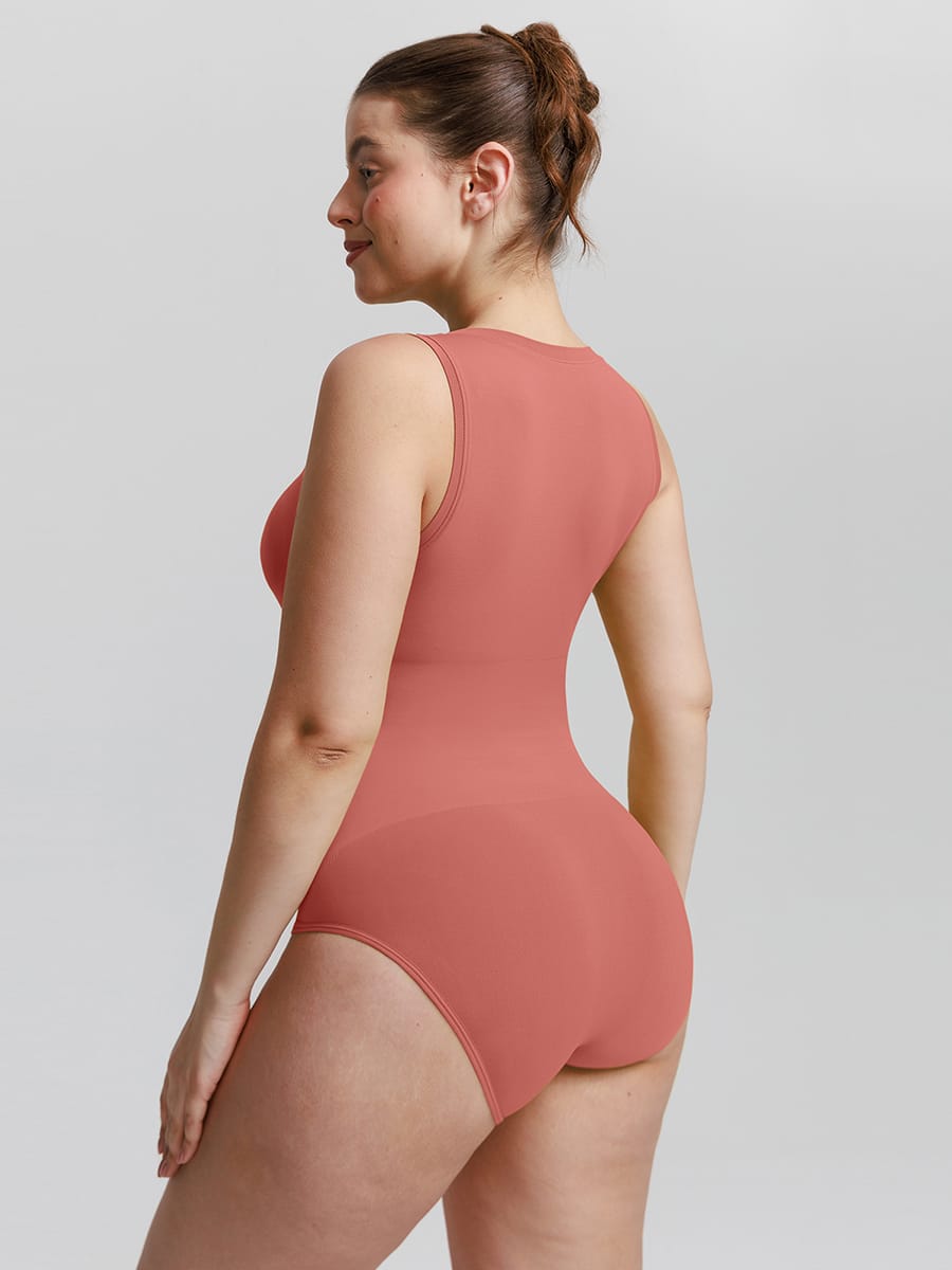 Seamless Buttery Soft Tummy Control Bodysuit Crew Neck - FirmaSoft