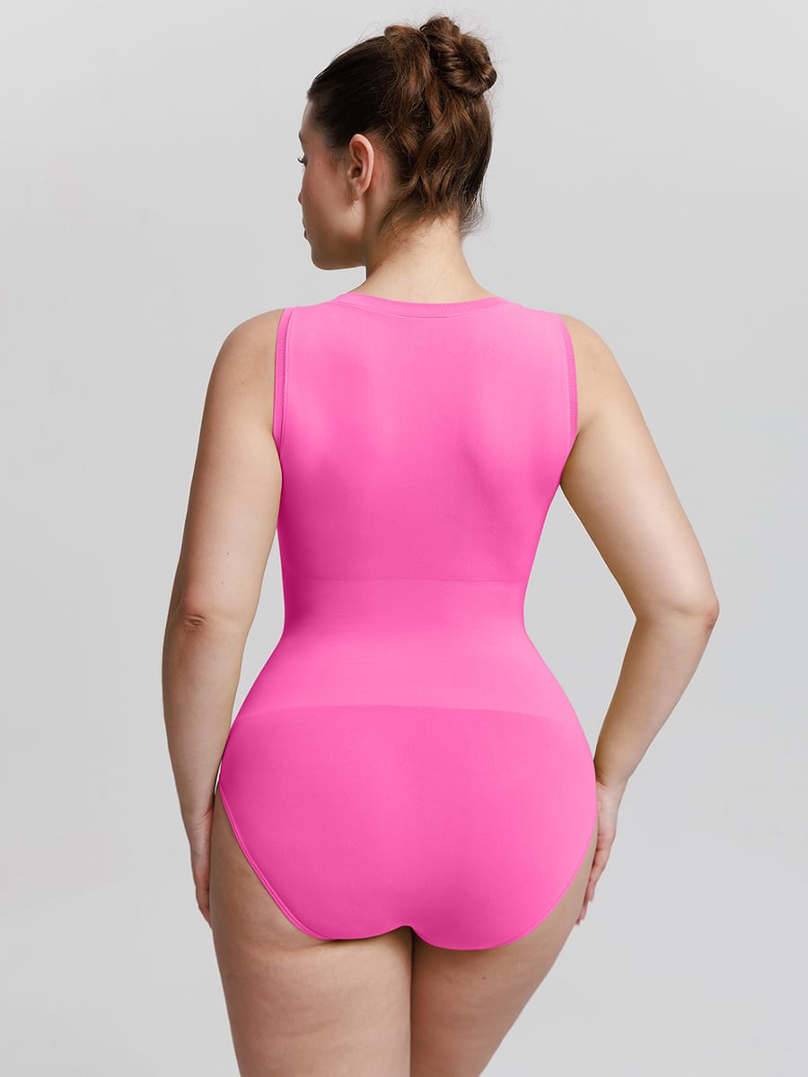 Seamless Buttery Soft Tummy Control Bodysuit Crew Neck - FirmaSoft