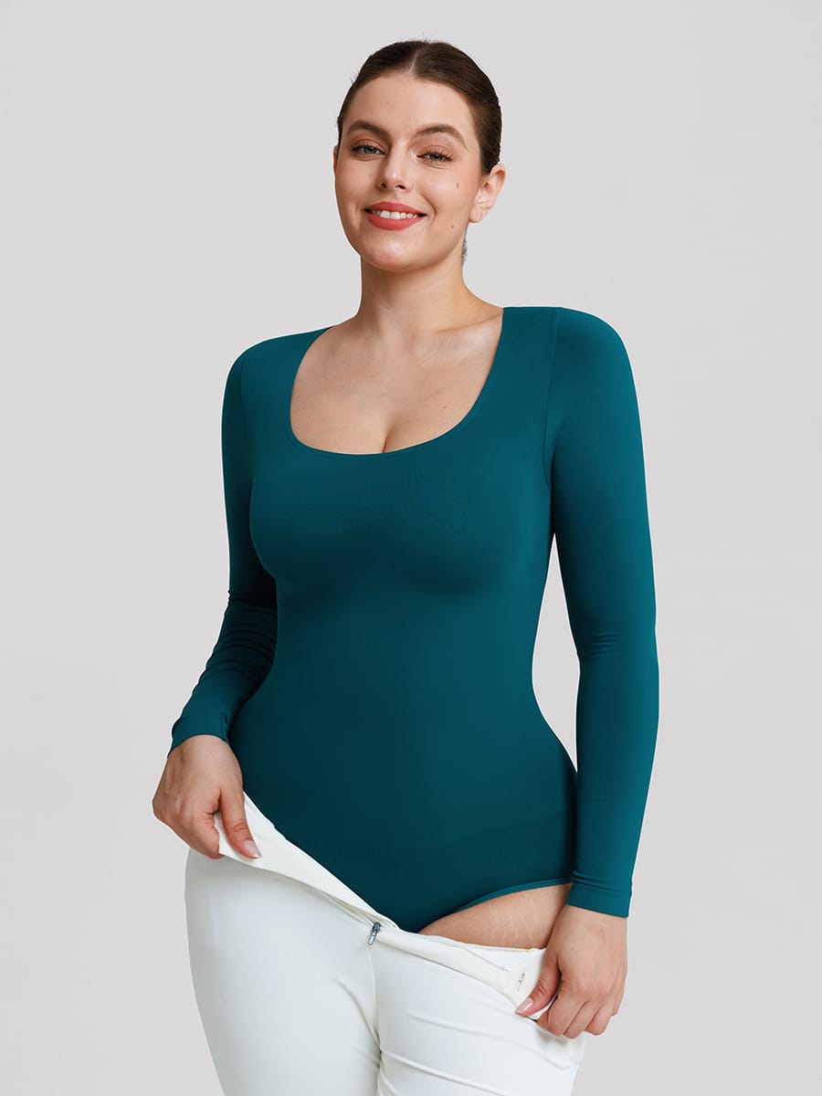 Seamless Butter Soft Scoop Neck Tummy Control Shaping Bodysuit - FirmaSoft