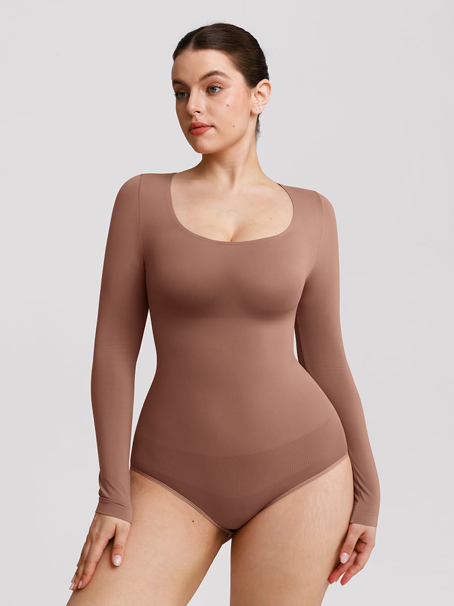 Seamless Butter Soft Scoop Neck Tummy Control Shaping Bodysuit - FirmaSoft