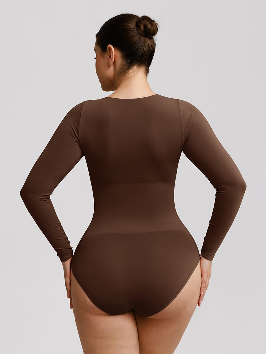 Seamless Butter Soft Scoop Neck Tummy Control Shaping Bodysuit - FirmaSoft