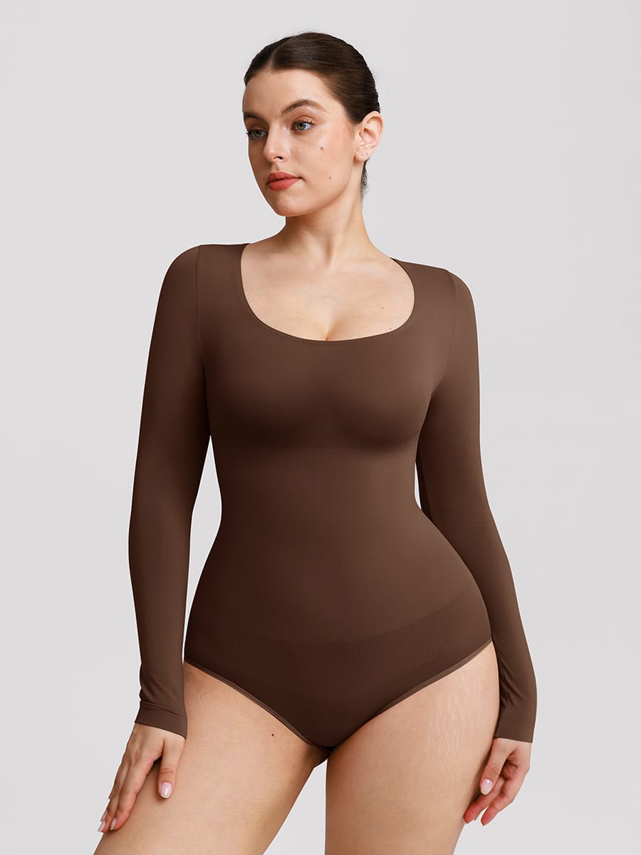 Seamless Butter Soft Scoop Neck Tummy Control Shaping Bodysuit - FirmaSoft