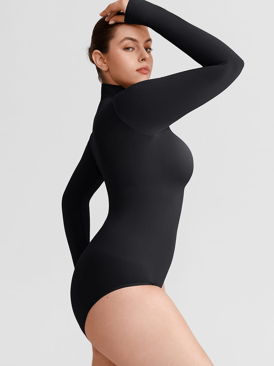 Butter Soft Seamless Snap Crotch Bodysuit Second Skin Stretch Shapewear - FirmaSoft
