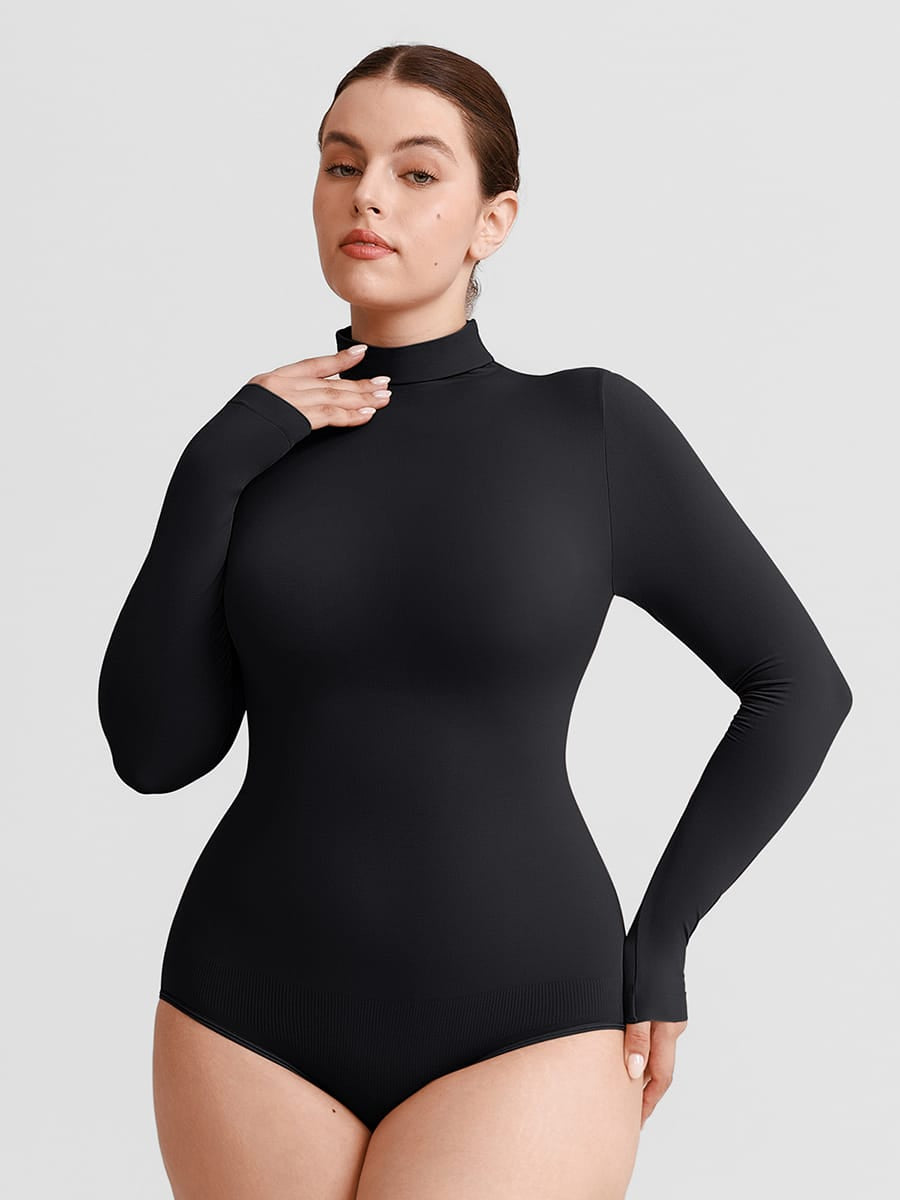 Butter Soft Seamless Snap Crotch Bodysuit Second Skin Stretch Shapewear - FirmaSoft