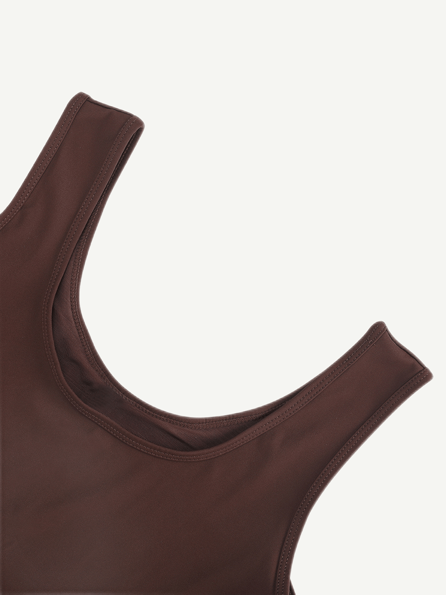 Breathable Scoop Neck Tummy Control Tank Bodysuit - FirmaSculpt