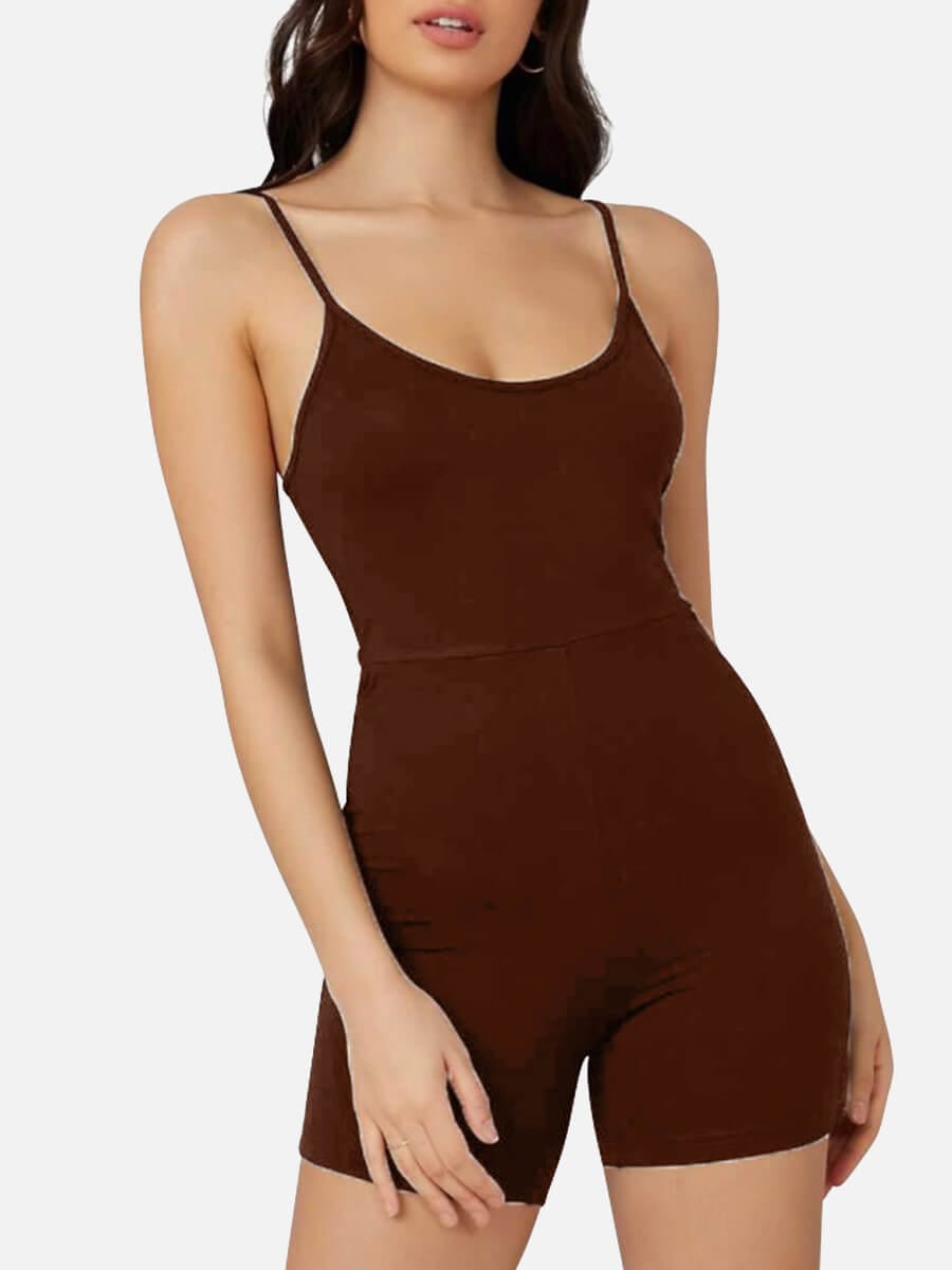 Mid-Thigh Seamless Shaping Fitness Romper - FirmaActive