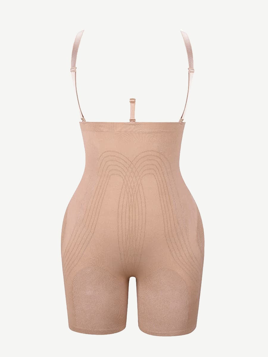 High Waisted Black Seamless Shapewear with Bra Clips for Firm Support - FirmaHold