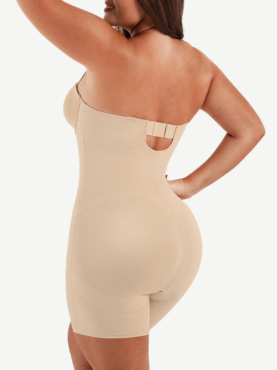 Back Smoothing Underwire Push Up Strapless Shaping Jumpsuit - FirmaSculpt