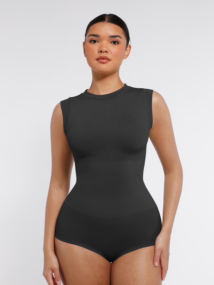 Seamless Cap Sleeve Waist and Abdomen Shaping Bodysuit - FirmaSculpt