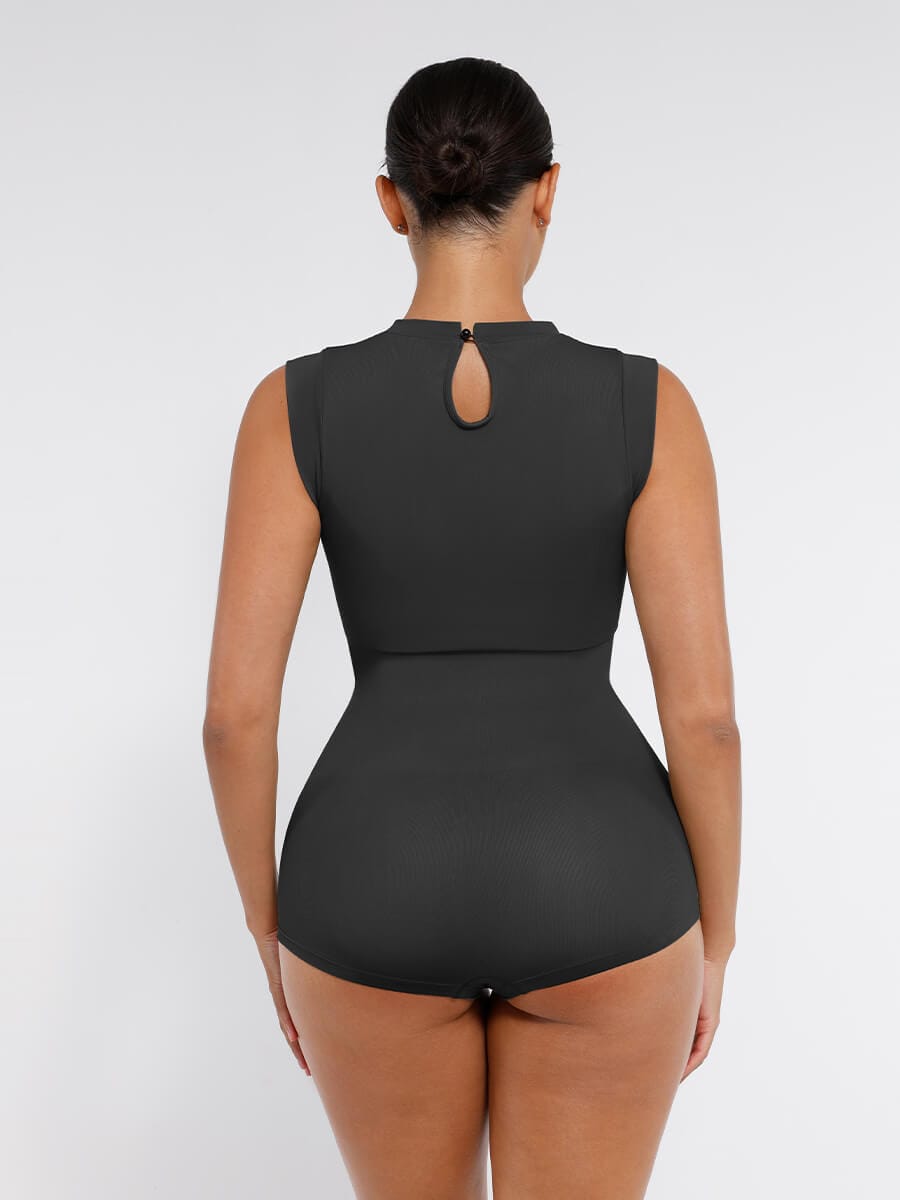 Seamless Cap Sleeve Waist and Abdomen Shaping Bodysuit - FirmaSculpt