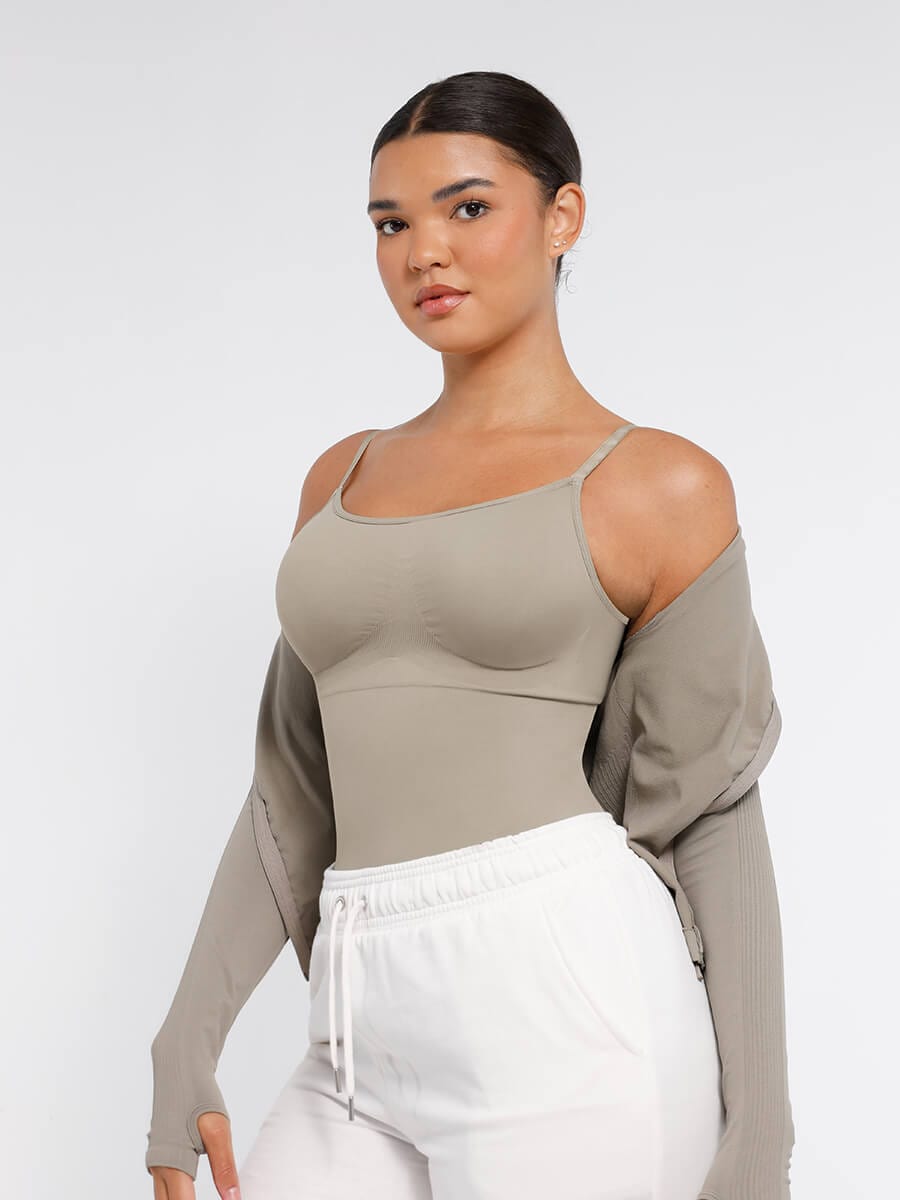 Seamless Waist and Abdomen Shaping Bodysuit with Adjustable Straps - FirmaSmooth