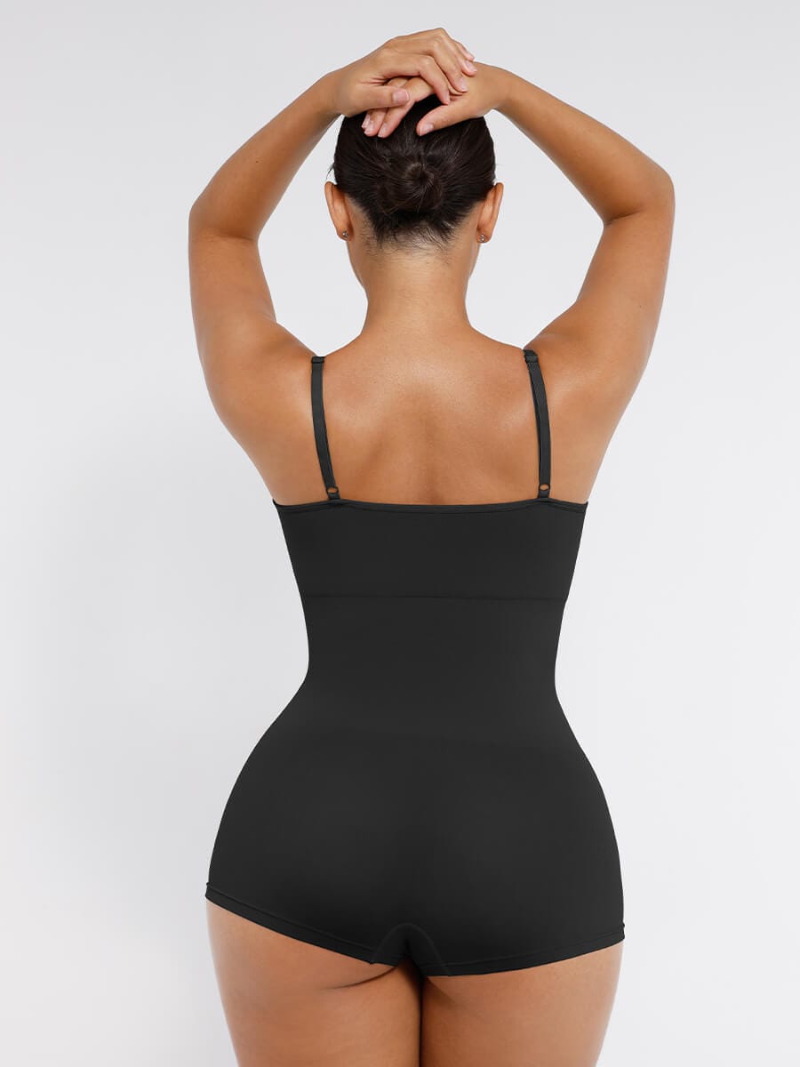 Seamless Waist and Abdomen Shaping Bodysuit with Adjustable Straps - FirmaSmooth