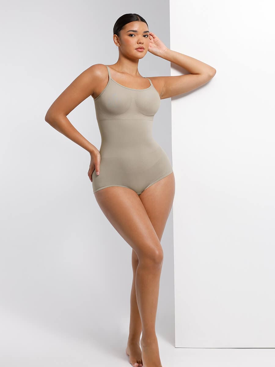 Seamless Waist and Abdomen Shaping Bodysuit with Adjustable Straps - FirmaSmooth