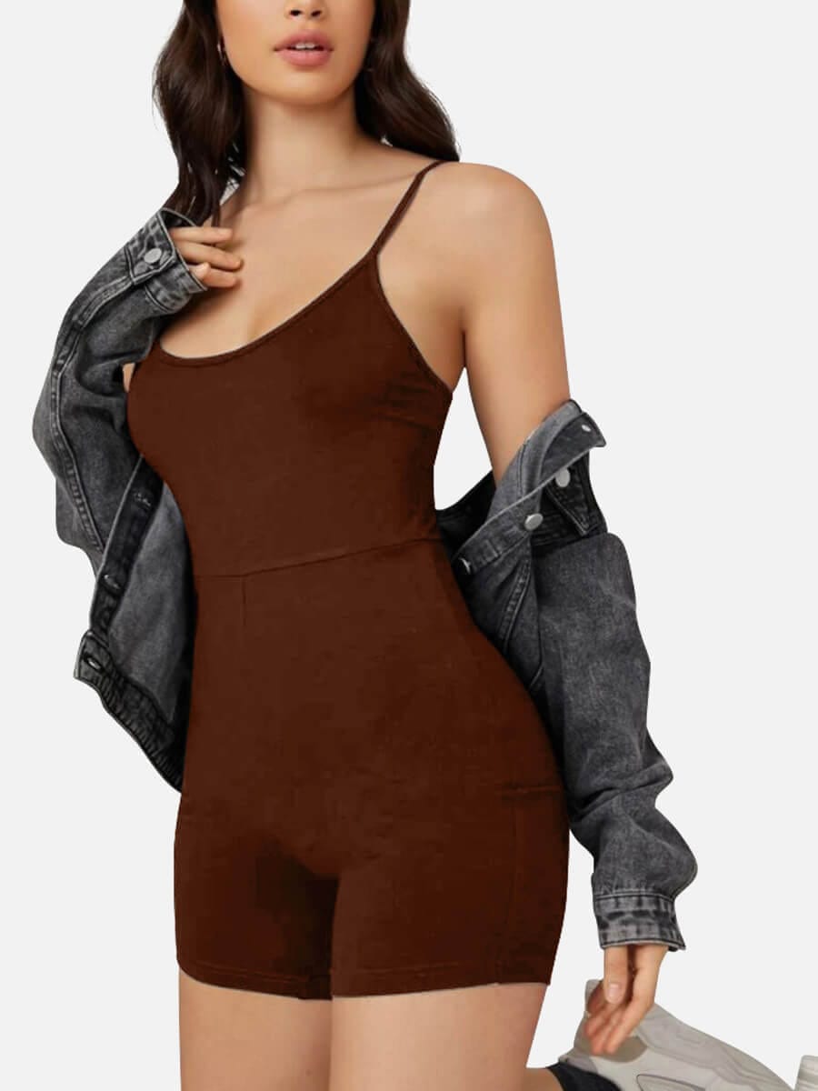 Mid-Thigh Seamless Shaping Fitness Romper - FirmaActive