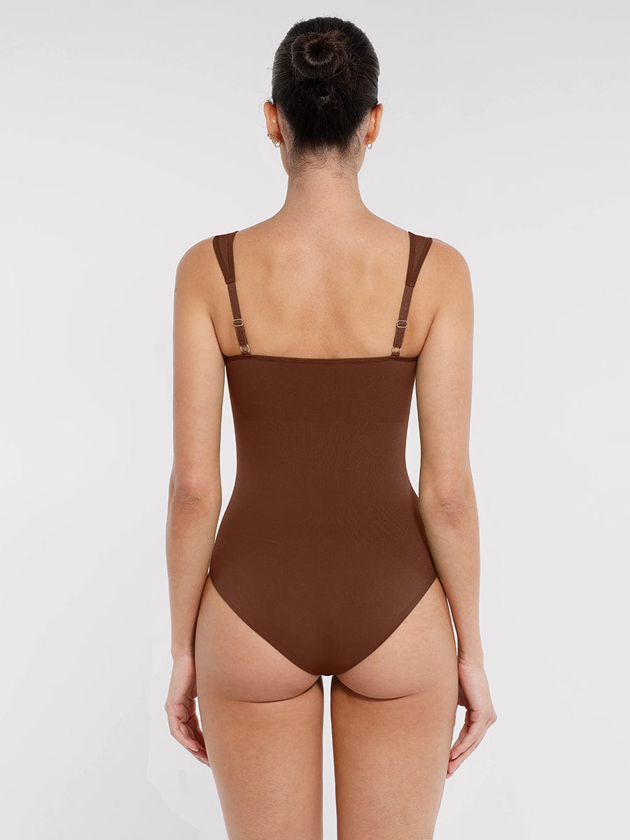 Seamless Diamond Neck Bust Support Waist Control Bodysuit - FirmaSculpt
